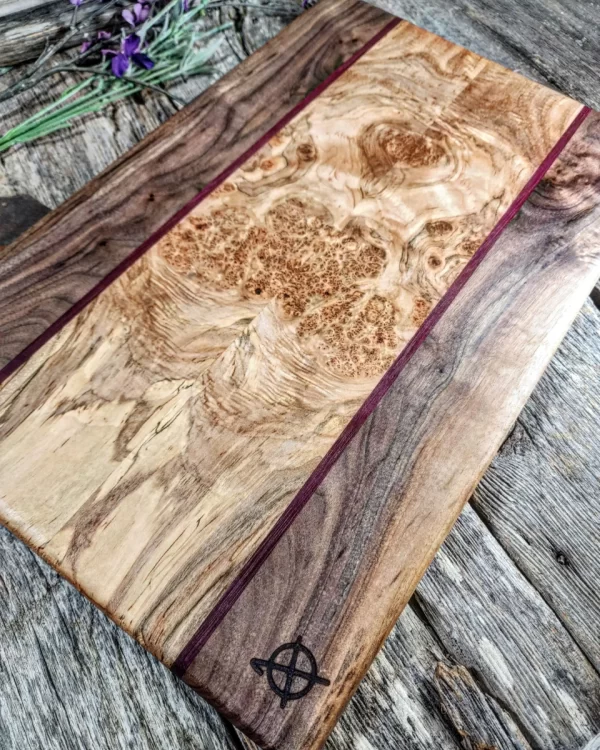 Walnut, Purpleheart, & Burly Spalted Maple